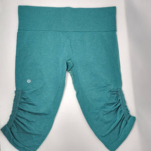 Lululemon In The Flow Crop II Teal Leggings Size 12